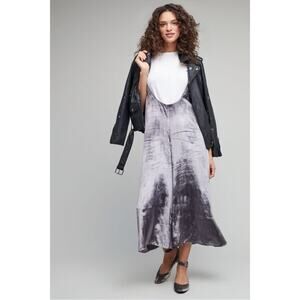 Maeve Gray Crushed Velvet Jumpsuit Wide Leg Belted Sleeveless Women Size Medium